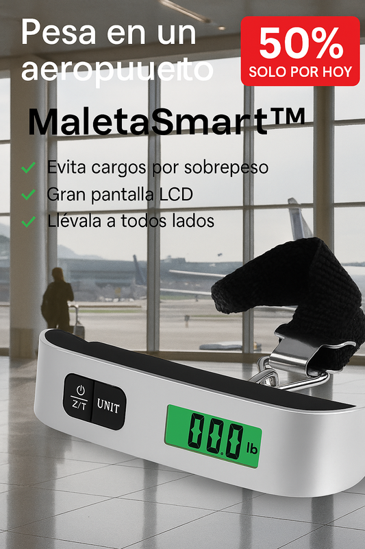MaletaSmart™ – Pesa antes de volar - Pesa dijital Maleta EQUIPAJE Viajes 50Kg